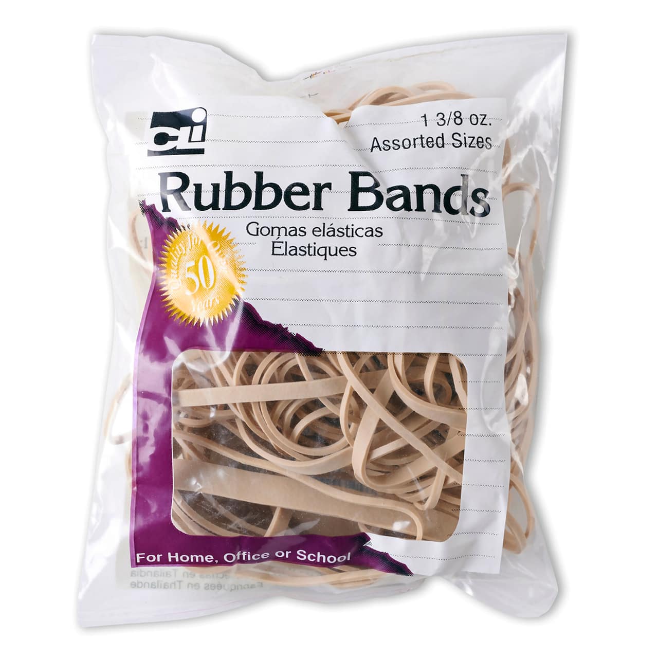 Assorted Rubber Bands with Natural Color, 12 Bags
